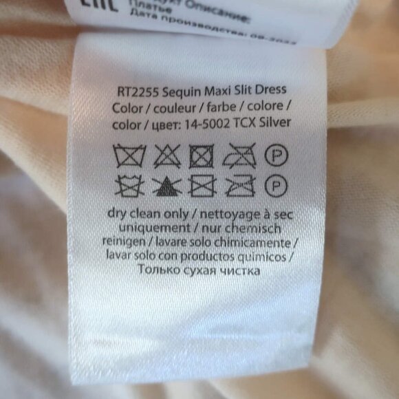 Rotate Birger Christensen Puff Sleeve Sequin Midi Dress Silver Size 34 NEW - Picture 7 of 8